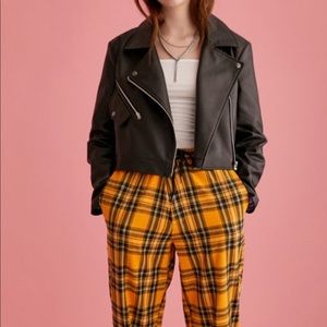 Collusion Vegan Leather Black Biker Jacket